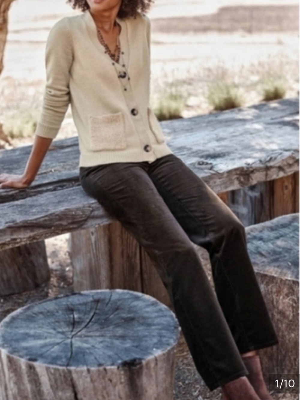 J. Jill Mocha Velvet Slim Stretch Pants, Size 14P, NWT